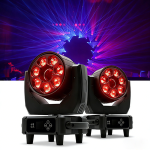 AOPU Faro LED Wash per Palcoscenico con Zoom 7*40W, Effetto Bee's Eye e Laser 3IN1RGBW, Testa Mobile per Club, Bar, Matrimoni - Product Image 1