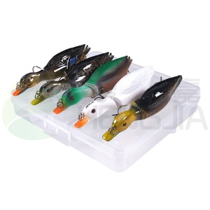 5 Cái/hộp 13Cm 35G Vịt Topwater Câu Cá Lure Nổi Mồi Nhân Tạo Đa Jointed Lures Với Feather - Product Image 4