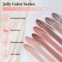 Ensemble de vernis à ongles en gel rose jelly 12 couleurs pour l'été, sans TPO ni HEMA, semi-permanent UV, gel transparent nude, fournitures OEM, marque privée