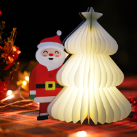 Vente en gros usine : Petit arbre de Noël de chevet créatif et minimaliste en papier origami, sculpture en papier, pour une ambiance festive, cadeau de nuit