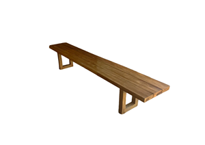 Banc en bois massif Natsuki avec finition naturelle, design minimaliste moderne, durable et facile à nettoyer, pour salon, extérieur - Product Image 2