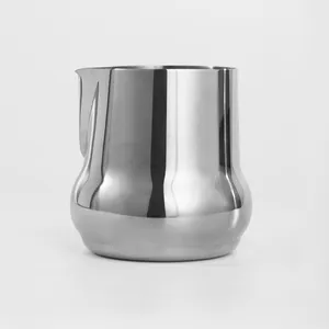 Barista-Werkzeuge Espressopfäß Dampfbehälter 304 Edelstahl Milch-Schaumhahn schwarzer griffloser Milchbehälter mit scharfem Auslauf