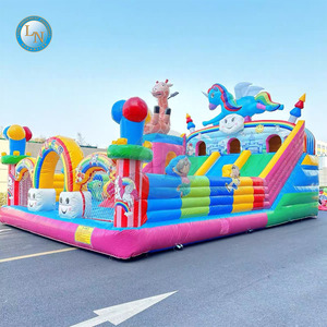 Castillo Inflable Grande para <span class=keywords><strong>Parque</strong></span> de Juegos al Aire Libre, Tobogán de Aire Inflable y <span class=keywords><strong>Parque</strong></span> de Trampolines en Venta - Product Image 5