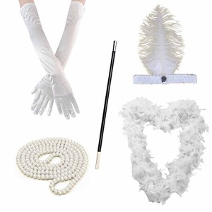 2025 Phong Cách Mới 5 cái/bộ 1920 Của Gatsby <span class=keywords><strong>Charleston</strong></span> Boa Cái Mỏ Thuốc Lá Găng Tay Vòng Cổ Phụ Kiện Của 1920 Đảng 1920S Cái Mỏ - Product Image 2