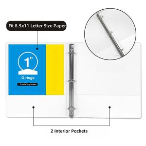 לבן 3 טבעת קלסר 1 אינץ נוף ברור קלסר בתפזורת שלושה טבעת להתאים 8.5 x11 ס "מ לבית הספר או למשרד ציוד להתאמה אישית - Product Image 3