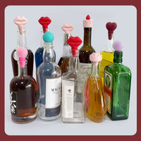 Bouchon de vin en silicone Bouchon de boisson décoratif pour bière Bouchon de bouteille de vin pour hôtesse de vin Bouchon de bouteille d'huile Bouchon de verseur Couvercle de bouteille