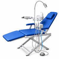 Unité dentaire mobile, fauteuil dentaire pliable portable avec lampe d'opération et plateau à instruments