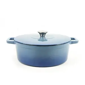 炊具制造商不粘厨房炊具套装蓝色搪瓷铸铁炊具荷兰带手柄烤箱砂锅