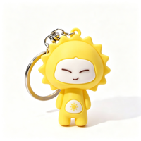 Pinshuo 20 jaar bestseller op maat gemaakte 3D schattige cartoon hond & fruit logo zachte PVC rubberen sleutelhanger herdenkingsgeschenk mode