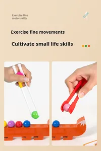 Jeu de société éducatif en bois pour le tri et la concentration des couleurs, avec perles à clipser Crocodile et Renard - Product Image 6