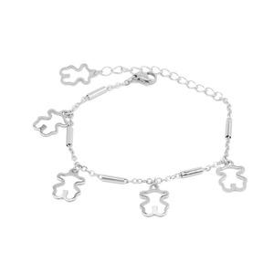 2026 Wholesale Jewelry Popular Niche Design <b>Silver</b> Plated Little Bear Shaped Pendant <b>Bracelet</b> Titanium Steel Unisex's <b>Bracelets</b> - Product Image 5