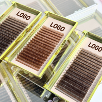 Extensions de cils marron chocolat, cils en cachemire légers et volumineux, fournitures professionnelles