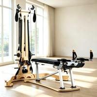 Menara Pulley Pilates Kayu Maple Pabrik BSW, Reformer Pilates Custom OEM untuk Latihan Inti di Gym & Studio