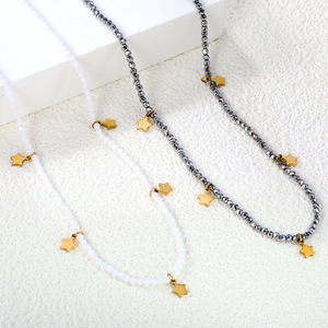 สร้อยคอประดับลูกปัดสไตล์มินิมอลแบบยุโรปอเมริกันสำหรับผู้หญิง ประดับมุกเทียมรูปดาวและพระจันทร์ สร้อยคอคล้องไหปลาร้า ของขวัญเครื่องประดับ - Product Image 3