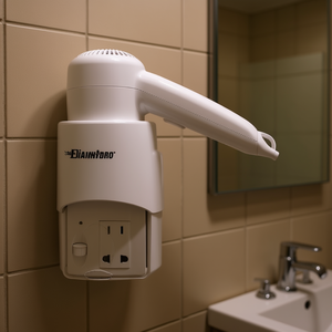 ไดอันไฮโดร เครื่องเป่าผมติดผนัง 110x220x90 มม. พร้อมช่องเสียบในตัวสำหรับใช้ในห้องน้ำ - Product Image 3