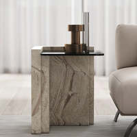 Runder Couch tisch im neuen Stil, leichter Luxus, moderner minimalisti scher runder Acryl tisch, Marmor-Beistell tisch