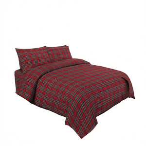 Juego de Funda de Edredón 100% Algodón, Diseño Kilt, Cama Individual Alemana 155x220cm - Product Image 3