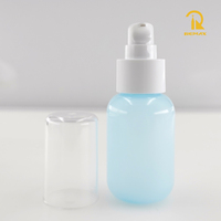 Flacon pompe vide givré bleu de 100 ml pour emballage de produits de soin
