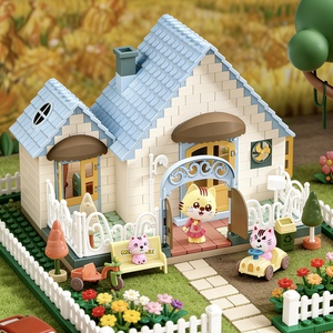 Kit de construction de la maison pour chat Dreamy Cat Village avec intérieur lumineux - Jouet interactif en matériau ABS - Product Image 6