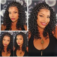Perruque Lace Front 13*4 en cheveux 100% naturels pour femme noire, style coupe bob sans colle, cheveux bouclés Jerry, avec cuticules intactes