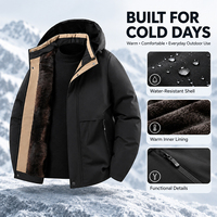 Veste d'hiver pour homme avec capuche amovible, taille plus L-5XL, résistante à l'eau, doublée de polaire, rembourrée, décontractée, coupe-vent pour l'extérieur
