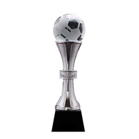 OEM/ODM 2022 Nouveau trophée de football en cristal gravé avec logo personnalisable avec récompense en métal cristal à base noire