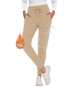 Leggings de poche à glissière doublés en polaire pour femmes en plein air résistant à l'eau hiver <span class=keywords><strong>chaud</strong></span> <span class=keywords><strong>randonnée</strong></span> course pantalon thermique-pantalon décontracté - Product Image 2