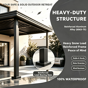 Pérgola Bioclimática Motorizada con Revestimiento Impermeable y Antioxidante de Aluminio, con Iluminación LED, <span class=keywords><strong>para</strong></span> Villas y Resorts con Vista al Océano - Product Image 4
