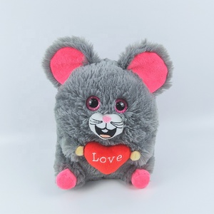Bán Buôn Đồ Chơi Chuột Sang Trọng Mềm Mại Dễ Thương Chuột Tròn Với Trái Tim Màu Đỏ Nhồi Bông Chuột Cho Ngày Valentine - Product Image 1