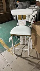 Chaise de bar ronde en acier inoxydable doré avec garantie de 2 ans, design moderne haut de gamme pour usage commercial dans les restaurants d'hôtel - Product Image 4