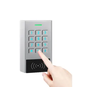 Pembaca Kartu RFID Keypad Kontrol Akses Logam IP66, Sistem Masuk Pintu Cocok dengan 13.56MHz Mifare DESFire