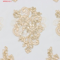 Tissu de dentelle brodé en cordon Randa Guipure, voile 3D, maille, tulle, sequins, perles, Fila Encaje Guatemala