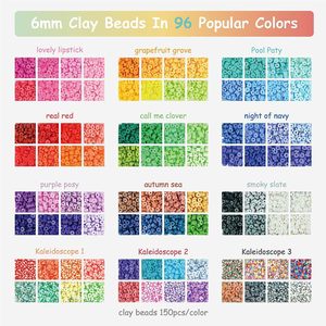 Ensemble de perles en céramique souple de 6 mm, 96 couleurs mélangées, environ 14 400 pièces, boîte de jouets de puzzle faits à la main pour enfants - Product Image 2