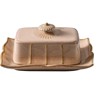 French Vintage Style Butter Keeper Container Porcelain Butter Cheese <b>Box</b> Custom Logo Ceramic Butter Plate Dish with Lid - Product Image 6