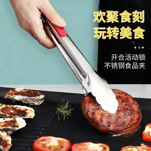 Pinces à nourriture en acier inoxydable, ensemble de 3 pièces, résistantes à la chaleur, pour barbecue, cuisine, grillades, viande, steak, service - Product Image 3