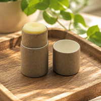 Tube de baume à lèvres en papier kraft personnalisé, sans plastique, biodégradable, écologique, emballage cosmétique, parfum, déodorant, étiquette privée