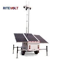 Mobiler Solar-CCTV-Anhänger 1080p PTZ-Kamera 30x Zoom Nachtsicht 8m Mast Wetterfest Monokristallines Solar 10800WH Überwachung