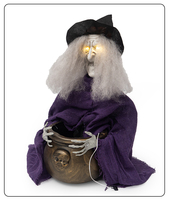GUIGUKE Décoration d'Halloween Fantôme Suspendu Violet, Squelette Lumineux Sonore à Détection Vocale en Forme de Jumelles pour Maison Hantée