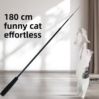 Longue baguette télescopique en plastique de 18 cm pour chat, avec plumes, poisson, souris, jouet interactif pour divertir les chats, Yiwu