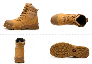 ユニセックススチールトースチールインソール安全靴マーティンブーツアンチスリップパンクプルーフヘビーデューティーワークシューズ男性用ハイトップブーツ - Product Image 3