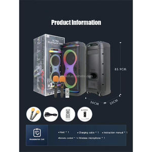 ลำโพงปาร์ตี้สไตล์ใหม่คู่10นิ้วแบบพกพา RGB ไฟบ้าน<span class=keywords><strong>คาราโอเกะ</strong></span>ดีเจปาร์ตี้พร้อมไมโครโฟนลำโพงปาร์ตี้ - Product Image 6