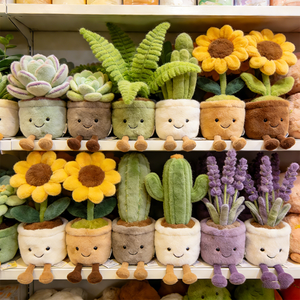 Juguetes de Peluche de Alta Calidad Personalizados de 8 Pulgadas con Forma de Plantas en Maceta: Helecho, Girasol, Cactus, Lavanda para Decoración de Fiestas - Product Image 1