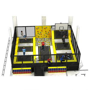 Equipo de Parque de Trampolines al Aire Libre para Niños, Muro de Escalada, Juegos de Baloncesto, Cama Elástica, Red Protectora de PVC para Niñas - Product Image 1