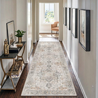 Tapis de couloir hypoallergénique léger antidérapant à faible peluchage fabriqué à la machine pour l'entrée, la décoration intérieure, tapis de prière lavable en machine