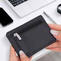 Dompet Lipat Pria Baru Dompet PU Ajaib Tempat Kartu Pria Dompet Koin Ramping Ber-resleting Grosir Dari Produsen