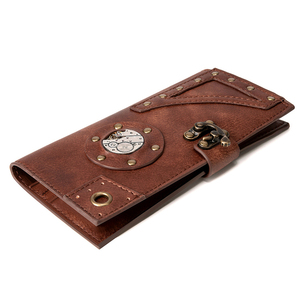Trifold Cartera para hombre Vintage PU Cuero Cartera <span class=keywords><strong>de</strong></span> viaje Cuero para hombres Steam Punk Tarjetero - Product Image 4