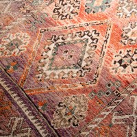 Tapis de luxe marocain en polyester, fabriqué à la machine, artisanal, style bohème contemporain, tissage plat, bouclé, jacquard imprimé