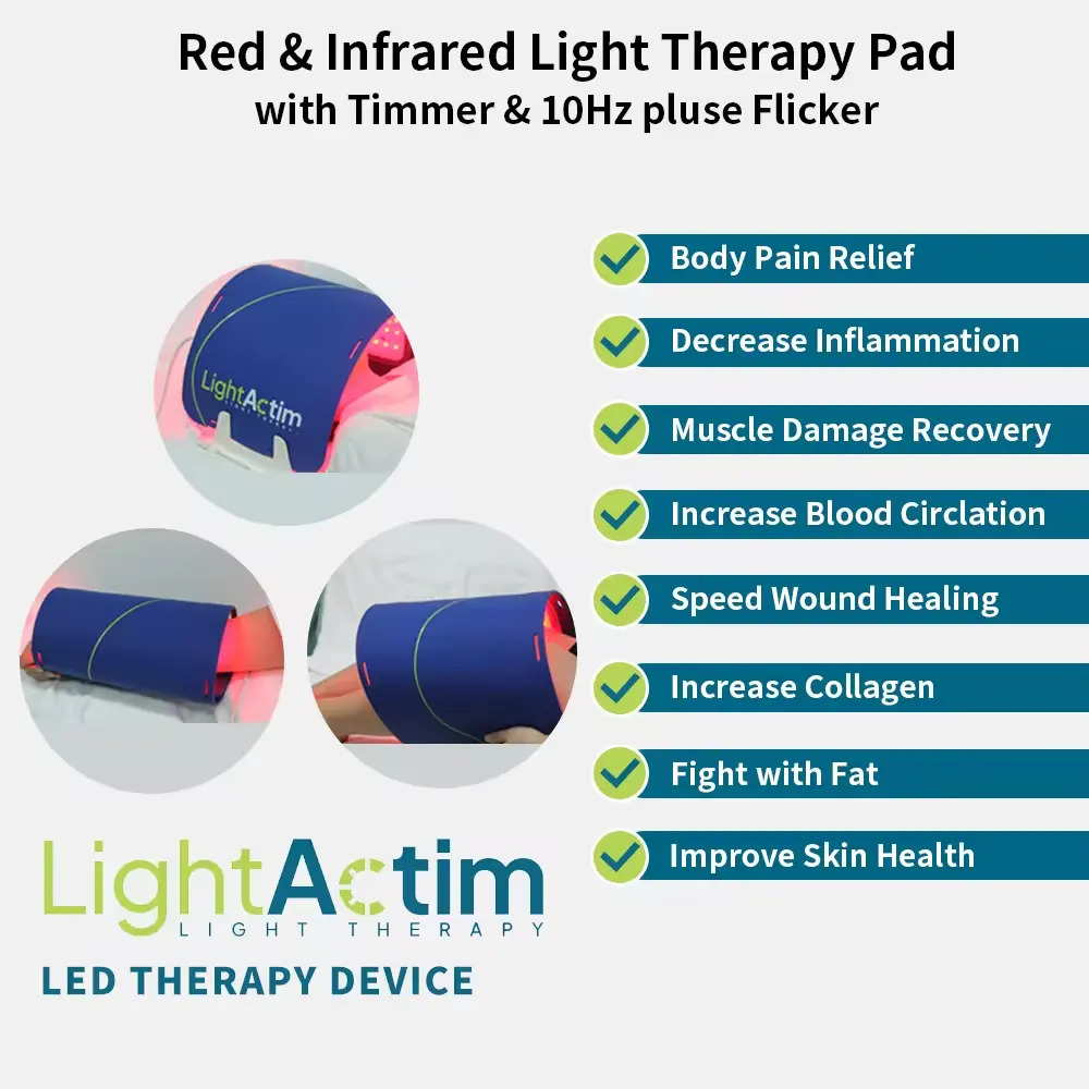 Terapia della salute umana avanzata 660nm 850nm pannello di terapia della luce rossa in silicone trattamento dell'acne ringiovanimento della pelle sollievo dal dolore alla schiena