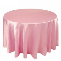 Nappe Ronde en Satin Jetable Écologique Moderne Taille Personnalisée Haute Qualité Anti-Poussière Mariages Fêtes Hôtels