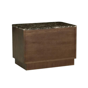 <span class=keywords><strong>Table</strong></span> <span class=keywords><strong>de</strong></span> <span class=keywords><strong>chevet</strong></span> contemporaine à 2 tiroirs en bois avec plateau en <span class=keywords><strong>marbre</strong></span> pour chambre à coucher - Product Image 3